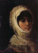 Nicolae Grigorescu Girl with White Veil oil painting artist